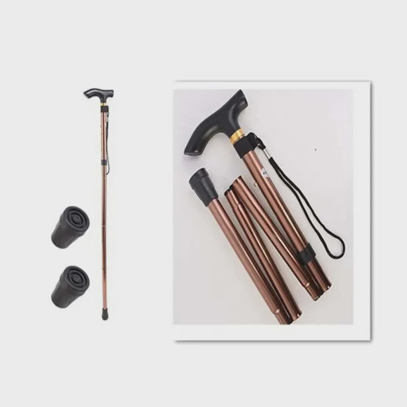 Verstelbare Aluminium Wandelstok - Opvouwbaar, Lichtgewicht & Antislip voor Wandelen en Ouderen