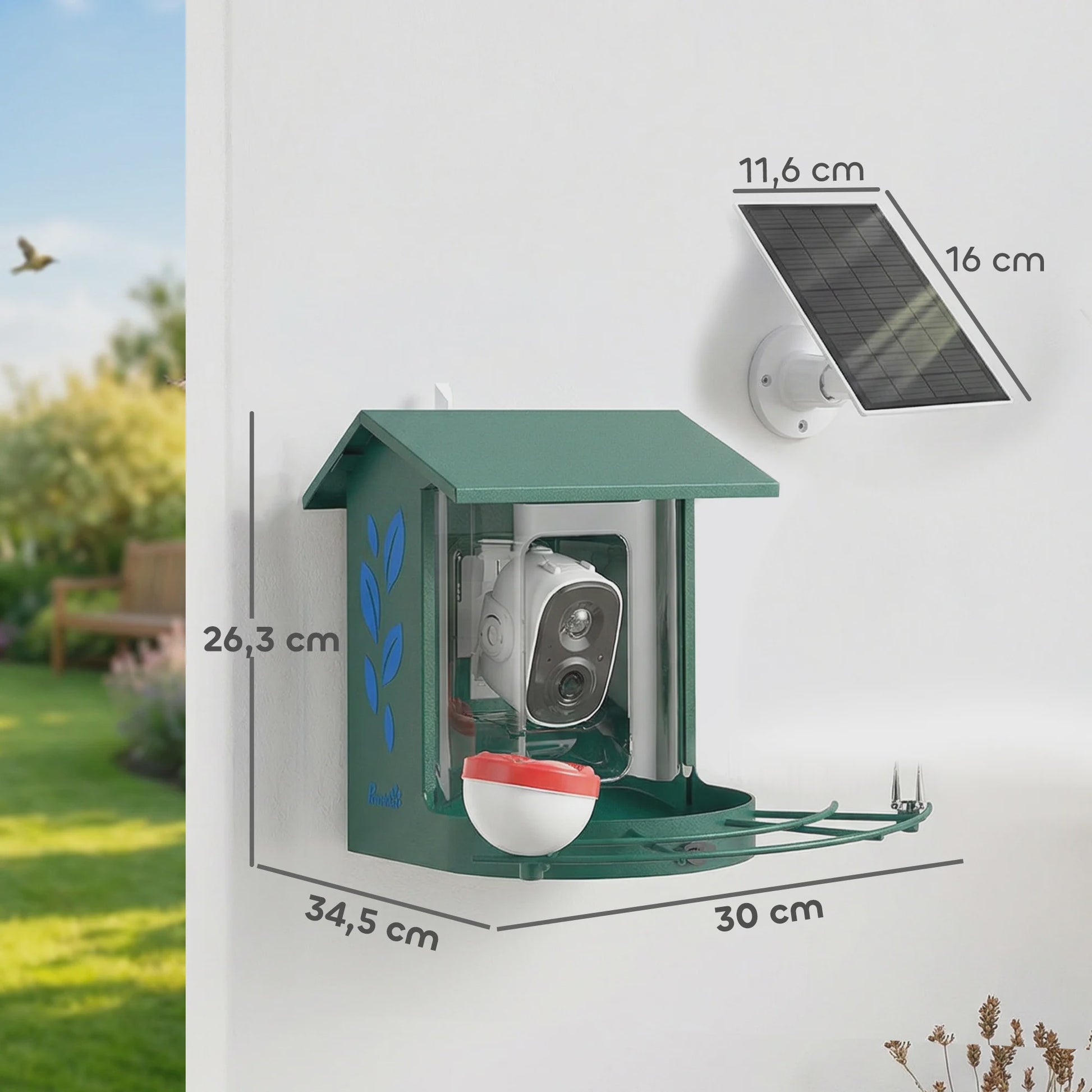 Slimme Vogelvoederhuisje met 2K Camera & Zonnepaneel - Houd Eekhoorns Weg