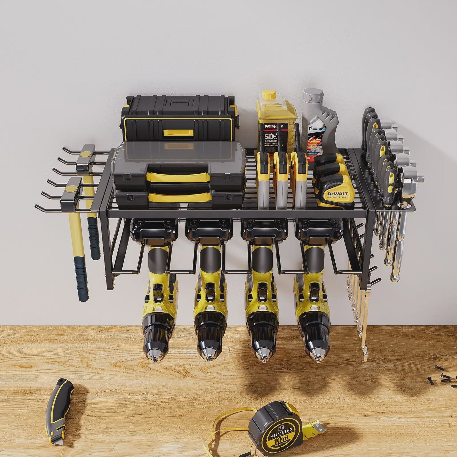 Gereedschapsrek Wandmontage - 2/4 Lagen Organizer voor Elektrisch Gereedschap
