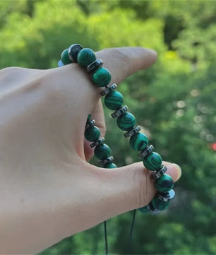 Stijlvolle Malachiet Armband - Natuursteen Kralen voor Dames & Heren
