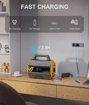 VTOMAN FlashSpeed 300 Power Station: 230Wh LiFePO4, 300W AC, 100W USB-C, Solar Generator
