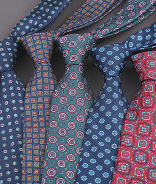 Klassieke Heren Strikdas - Imitatie Zijde met Polka Dot & Bloemendessin