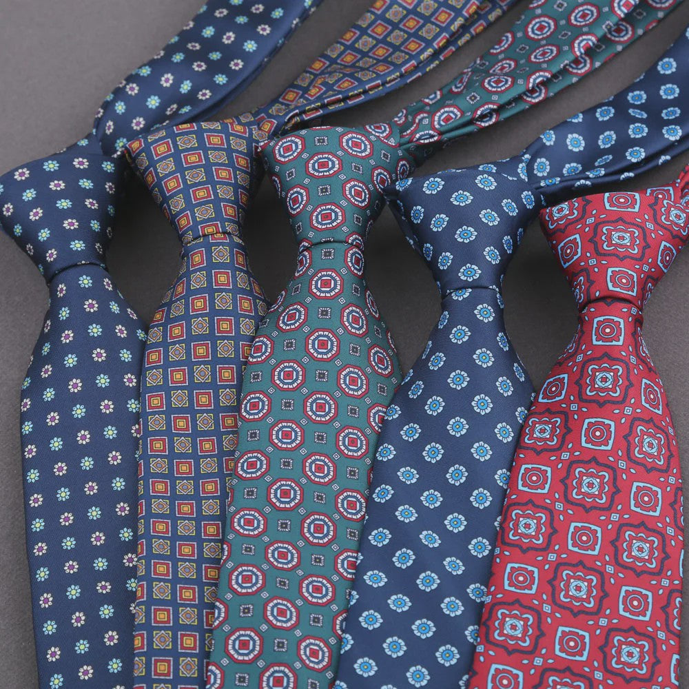 Klassieke Heren Strikdas - Imitatie Zijde met Polka Dot & Bloemendessin