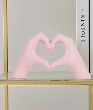 Moderne Hart Hand Gebaar Sculptuur - Abstracte Decoratie voor Bureau & Huis