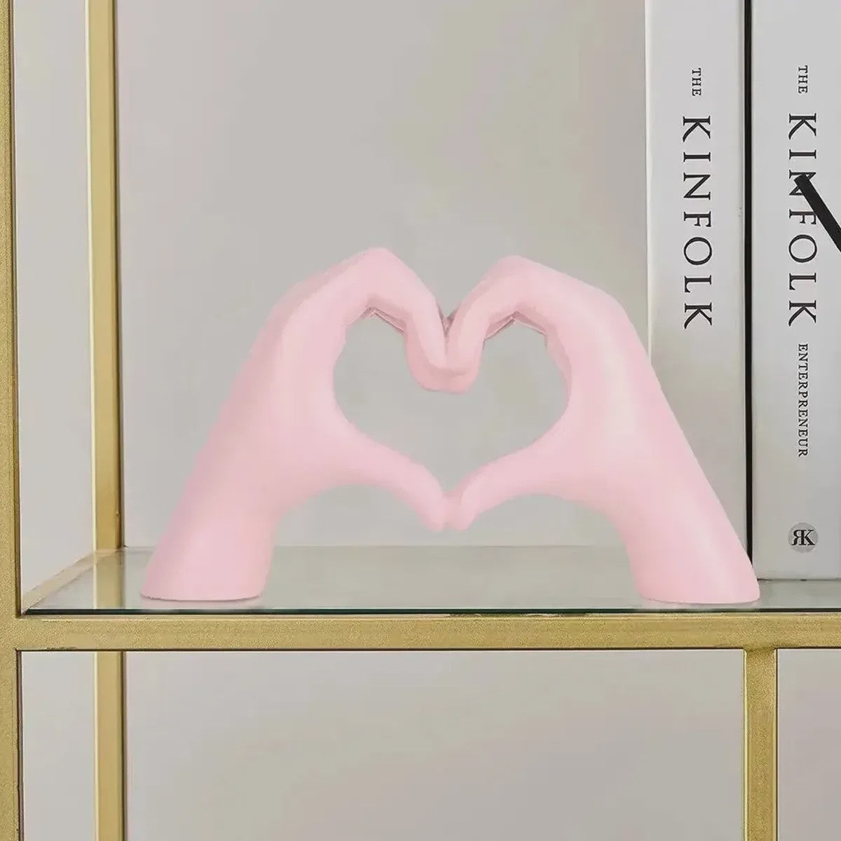 Moderne Hart Hand Gebaar Sculptuur - Abstracte Decoratie voor Bureau & Huis
