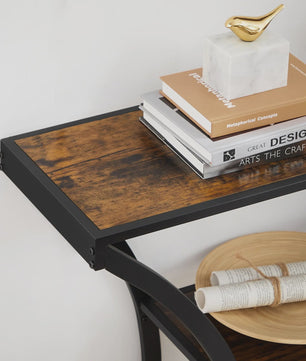 VASAGLE Console Tafel met 2 etages - Vintage Design voor Hal en Woonkamer