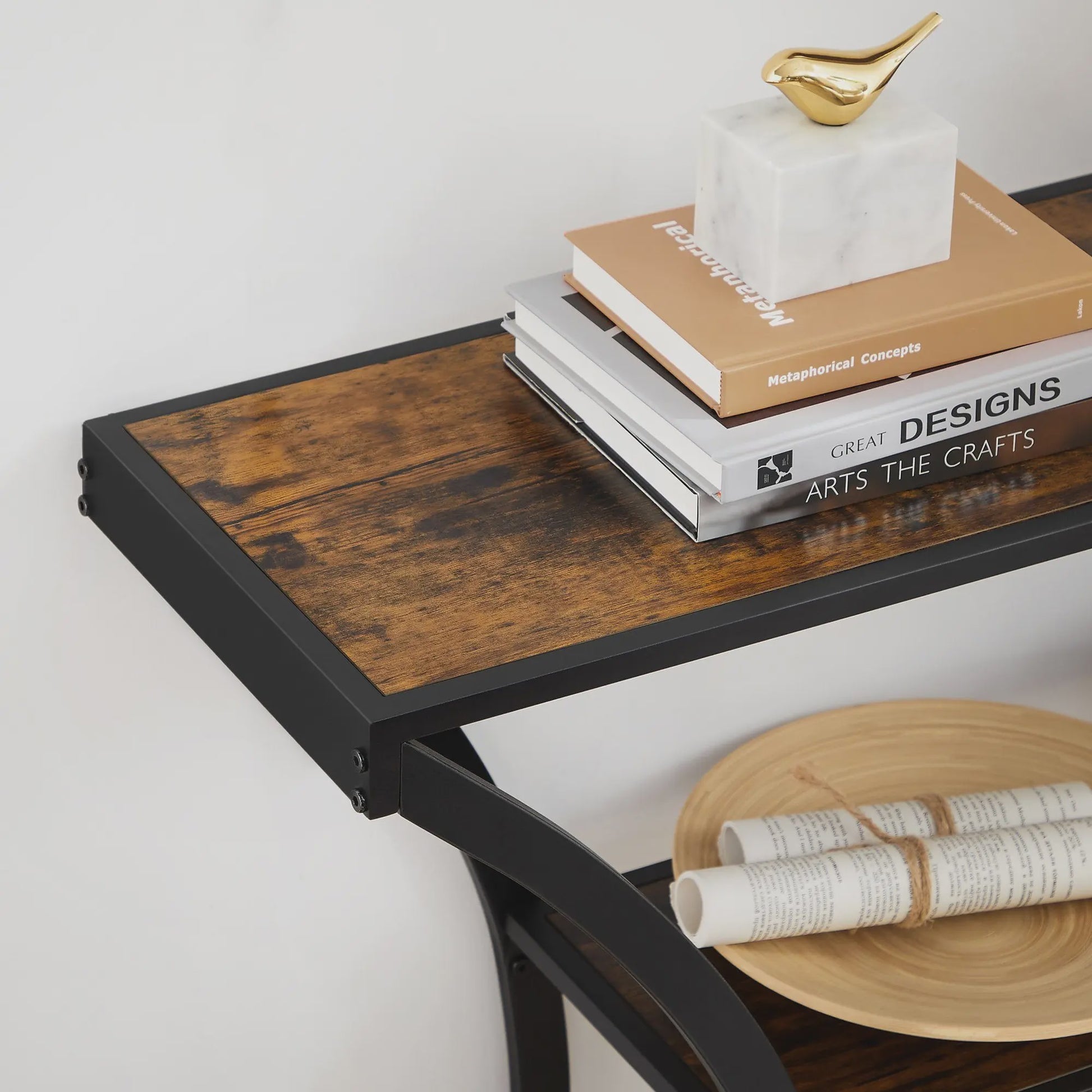 VASAGLE Console Tafel met 2 etages - Vintage Design voor Hal en Woonkamer