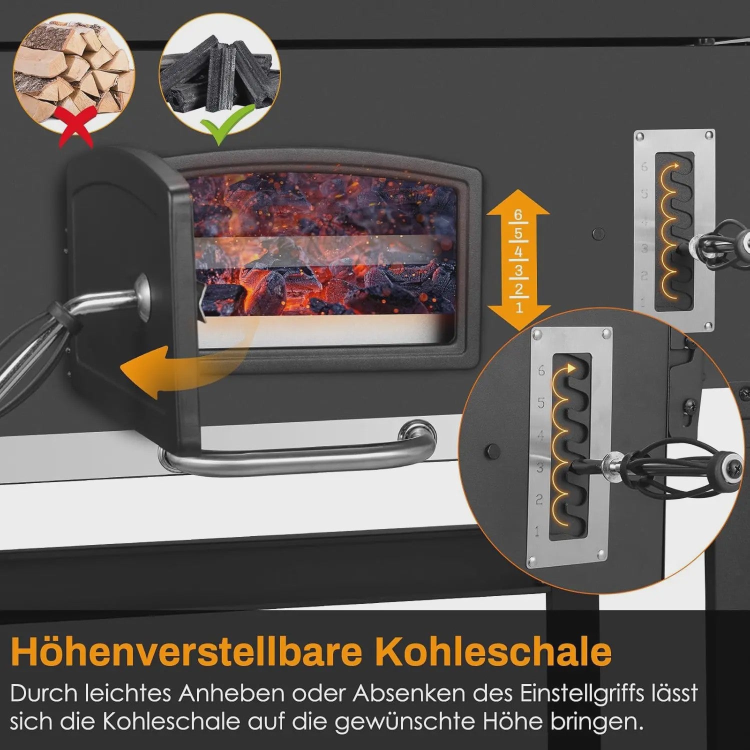 XXL Barbecue Smoker Trolley met Wielen, Thermometer en RVS Handvat