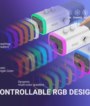 FIFINE AM8W Dynamische XLR/USB Microfoon met RGB, Mute & Koptelefoonaansluiting - Ideaal voor Streaming & Gaming