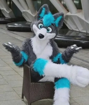 Luxe Grijze Wolf Husky Fursuit Mascotte Kostuum voor Volwassenen