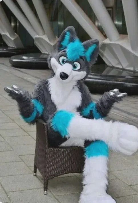 Luxe Grijze Wolf Husky Fursuit Mascotte Kostuum voor Volwassenen