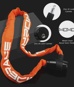 RIDERACE Fietsketting Slot - Draagbaar, Anti-diefstal, Hoge Beveiliging voor MTB, Scooter & E-Bike