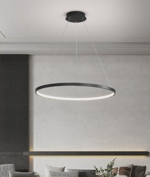 Moderne Ronde LED Plafondlamp Zwart/Wit - Dimbaar Hanglamp voor Keuken en Woonkamer