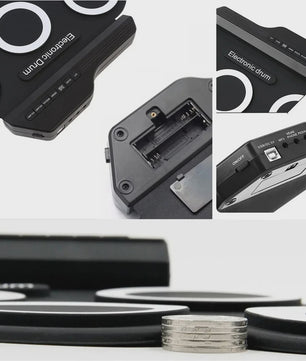 Compacte USB Roll-Up Elektronische Drumstel Set met 7 Pads, Drumstokken en Voetpedaal - Ideaal voor Beginners
