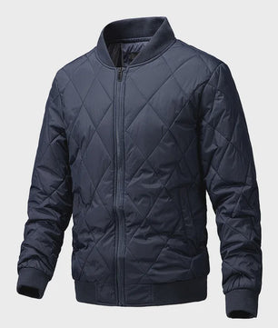 Heren Retro Quilted Winterjas - Lichtgewicht Katoen Gevoerd Casual Jack met Opstaande Kraag