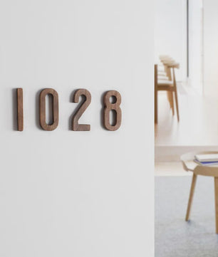 Houten Huisnummer met Magneet - 3 Inch Walnoot - 3D Adresnummer voor Buiten