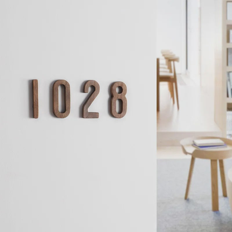 Houten Huisnummer met Magneet - 3 Inch Walnoot - 3D Adresnummer voor Buiten