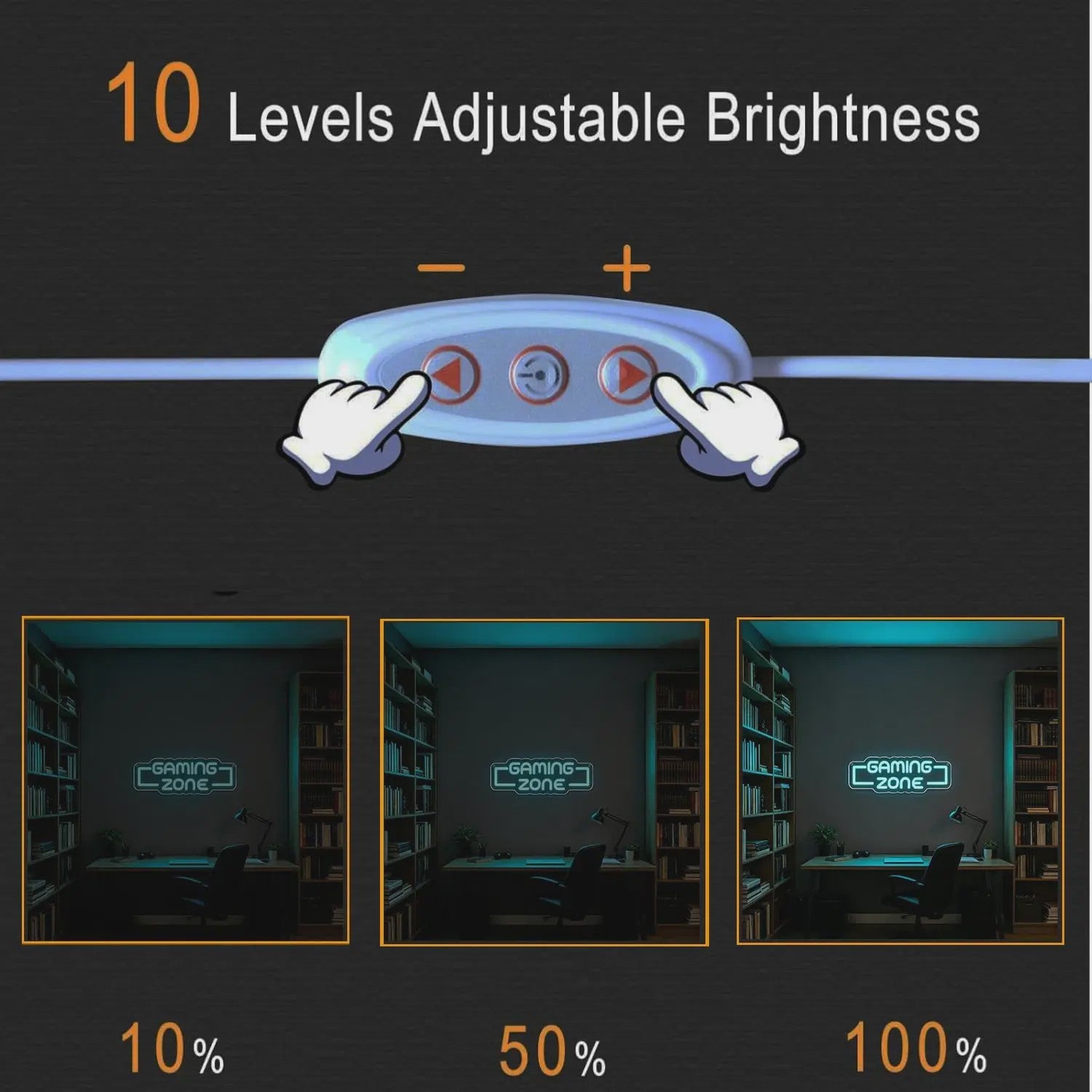 Gaming Zone LED Neon Sign - Dimbare USB Wanddecoratie voor Gamekamer