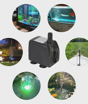 Waterdichte Dompelpomp Fontein met 12 LED Verlichting voor Aquarium, Vijver & Vogelbad - Stil & Krachtig