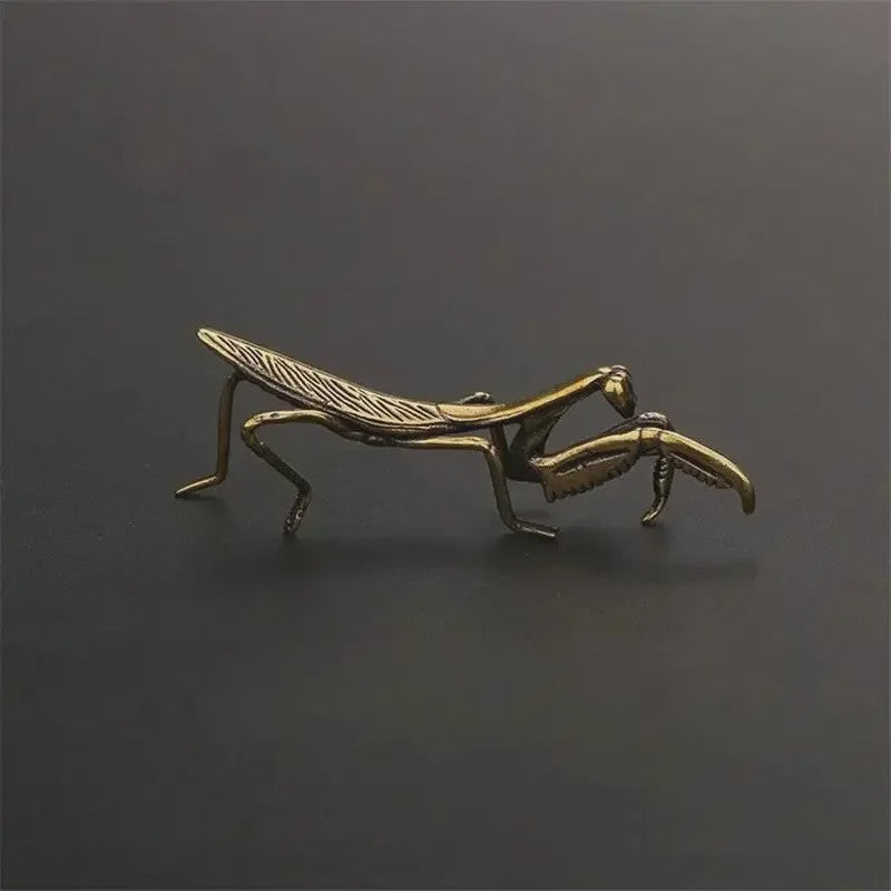 Antieke Bidsprinkhaan Miniatuur - Creatieve Decoratie voor Bureau en Huis