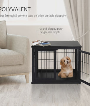 Hondenkooi Meubel met 3 Deuren - MDF - Max. 30 kg - Zwart