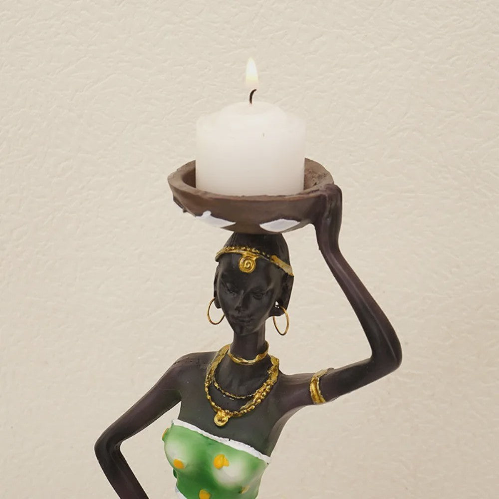 Afrikaanse Stijl Kandelaars - Decoratieve Figuren Set voor Huis & Interieur