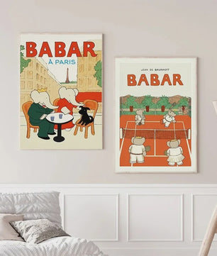 Babar Poster Canvas - Sprookjes Kunst voor Kinderkamer & Babykamer Decoratie