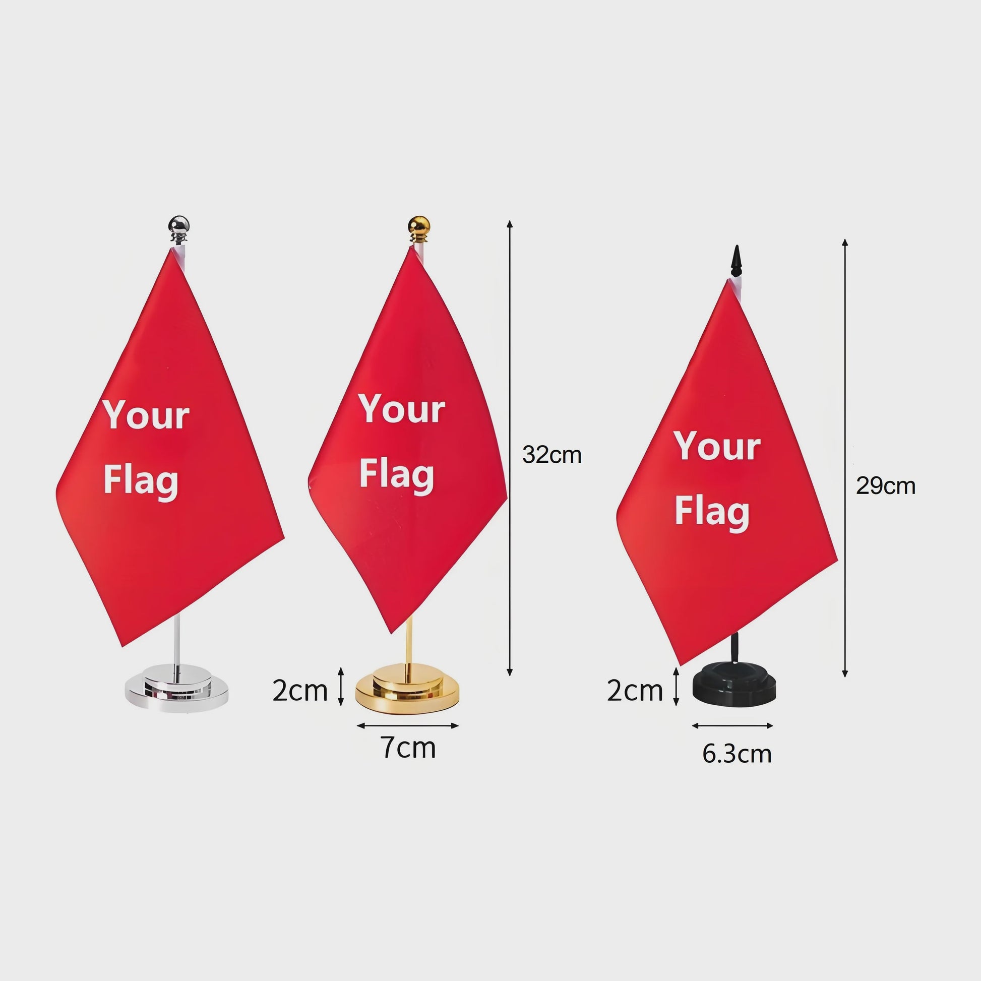 Israël Bureauvlag 14x21cm - Gouden/Zilveren Standaard voor Vergaderingen & Decoratie