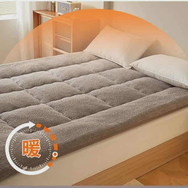 Dikke Lamsvel Matras 90x200cm - Zacht & Warm Eenpersoons Dekmatras met 3D Stiksels