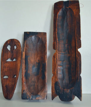Handgesneden Afrikaans Houten Masker - Decoratieve Muurdecoratie met Tribale Kunst (50cm)