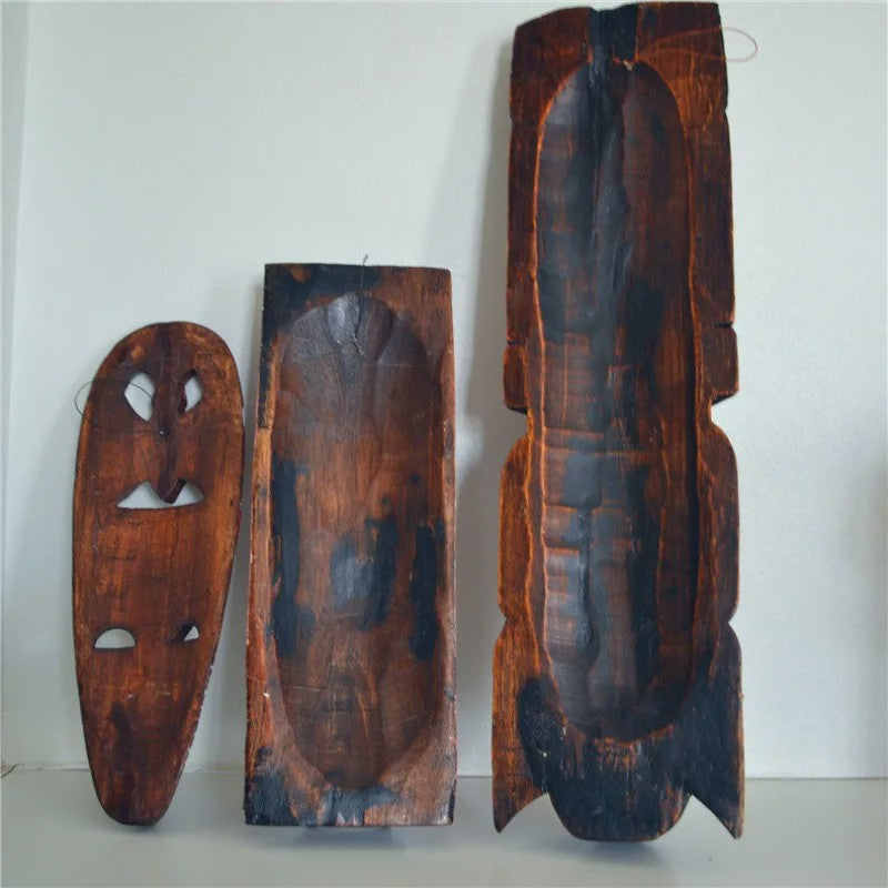 Handgesneden Afrikaans Houten Masker - Decoratieve Muurdecoratie met Tribale Kunst (50cm)