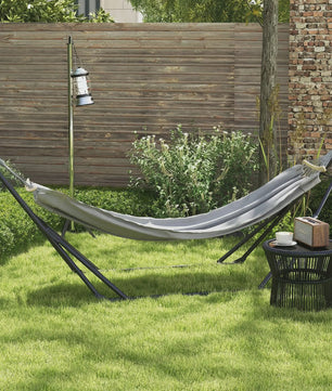 Outsunny 2-in-1 Stalen Hangmat & Hangstoel Standaard - Opvouwbaar, Draagbaar met Tas, 120 kg