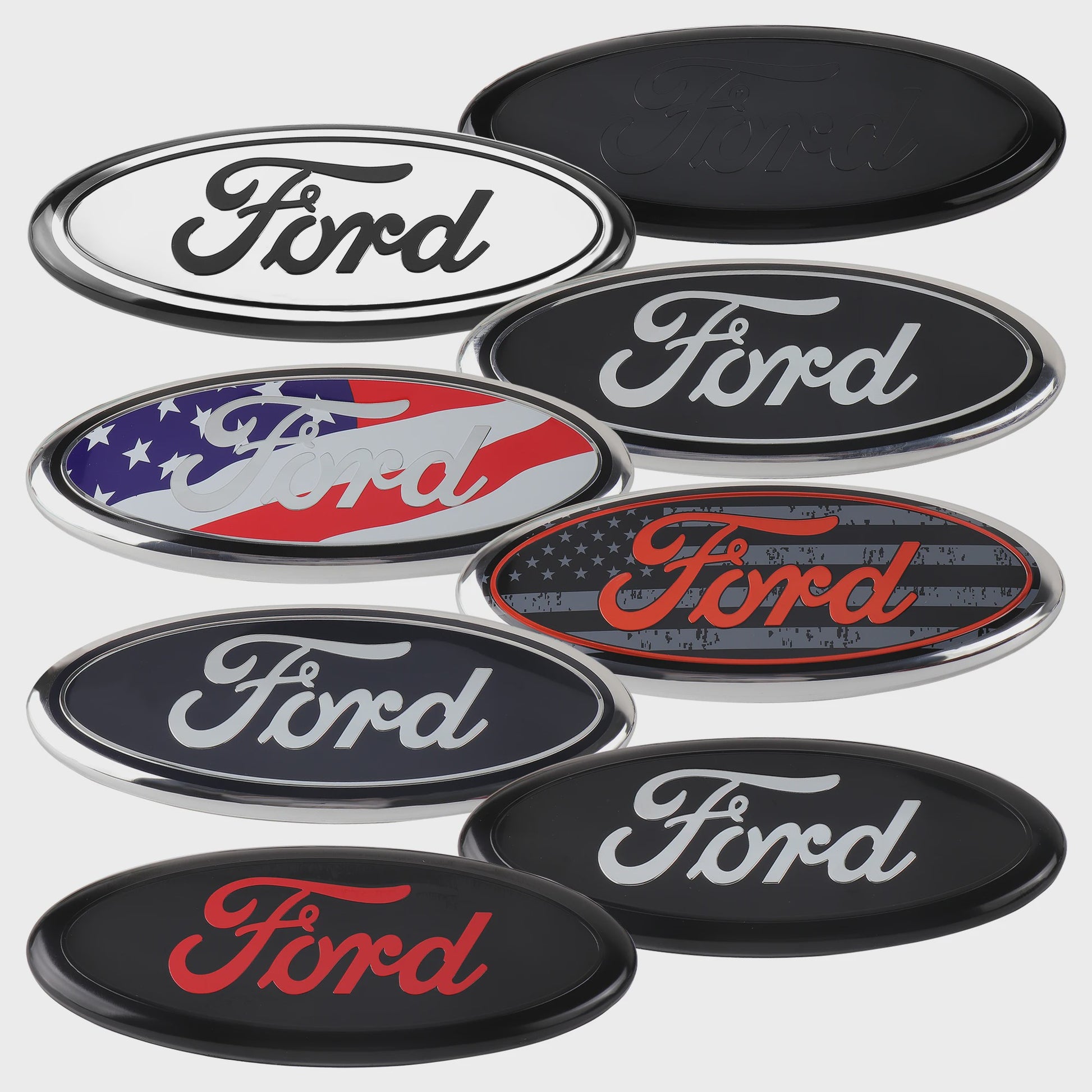 Ford Embleem Stickers - Set van 8 Stuks - Hood, Bonnet & Trunk - Universeel