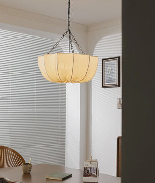 Nordic Wabi Sabi Stof Plafondlamp - Sfeervolle Hanglamp voor Woonkamer, Eetkamer & Slaapkamer