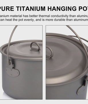Widesea Titanium Kookset - Lichtgewicht Pannenset voor Outdoor Avonturen