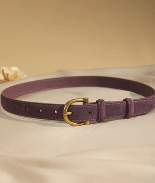 Luxe Suède Riem voor Dames met Stijlvolle Gouden Gesp - Echt Leer