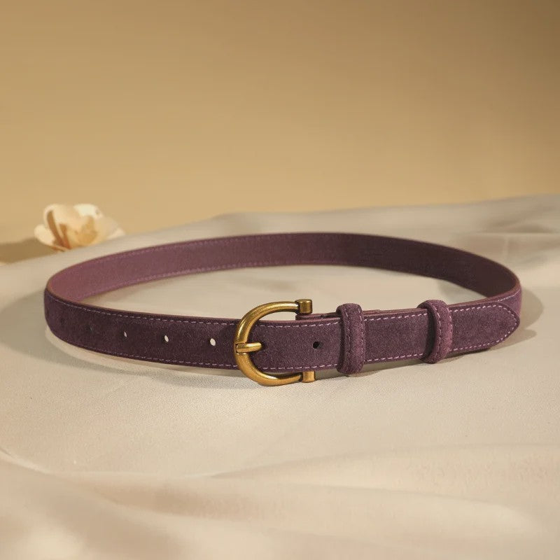 Luxe Suède Riem voor Dames met Stijlvolle Gouden Gesp - Echt Leer