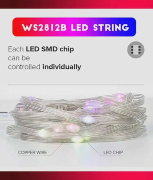 20M RGBIC LED Snoer Verlichting met Bluetooth & Muziekfunctie - Droomkleuren, App Bediening