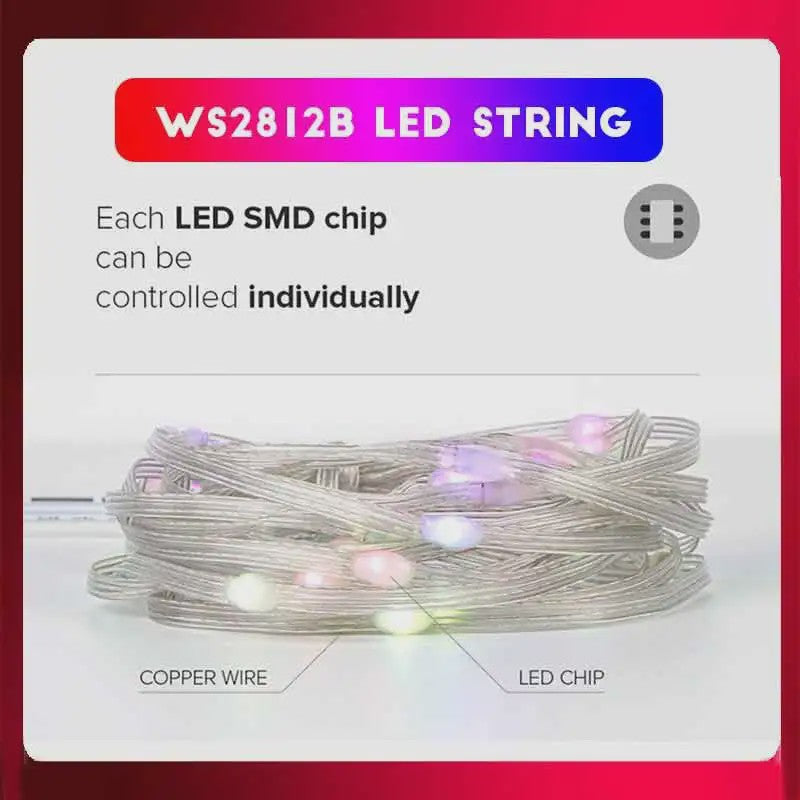 20M RGBIC LED Snoer Verlichting met Bluetooth & Muziekfunctie - Droomkleuren, App Bediening