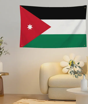 Jordanese Vlag Banner - Polyester - 4 Oogjes - Buiten & Binnen Decoratie