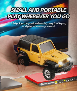 1:36 RC Crawler Off-Road Auto 4WD Elektrisch Afstandsbediening Voertuig met LED Verlichting - RTR