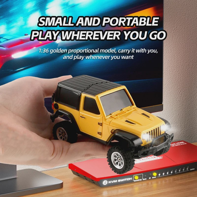 1:36 RC Crawler Off-Road Auto 4WD Elektrisch Afstandsbediening Voertuig met LED Verlichting - RTR