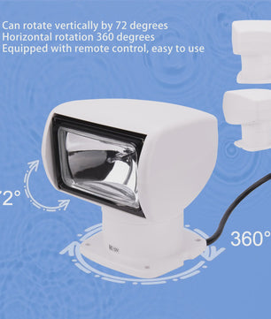 12V 100W Marine Afstandsbedienbare Spotlight - 2500LM Krachtig Zoeklicht voor Boot, Jacht, Auto