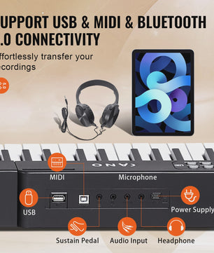 88 Toetsen Digitale Piano - Semi-Gewogen Toetsen, Draagbaar & Ideaal voor Beginners
