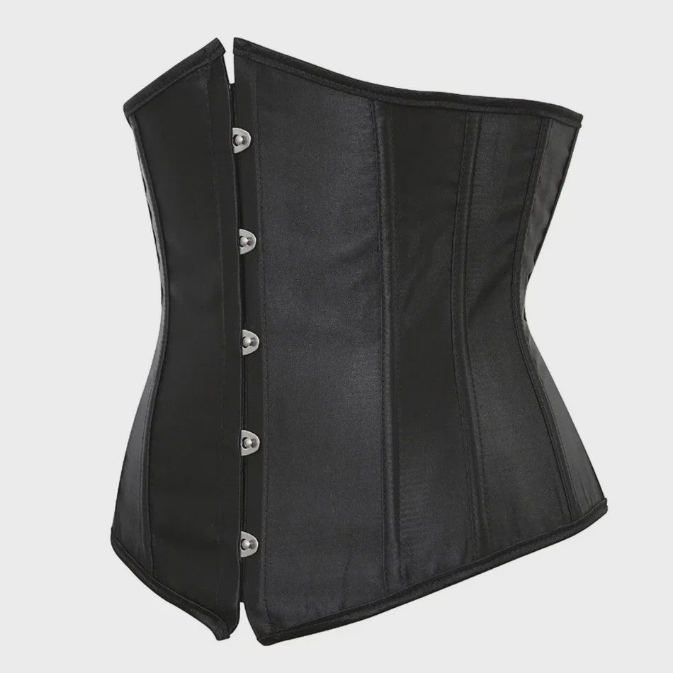 Dames Satin Corset Bustier met Vetersluiting - Steampunk Taille Shaper