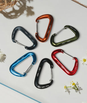 Set van 6 Karabiners 12kN D-Ring - Robuust Aluminium voor Outdoor & Klimmen