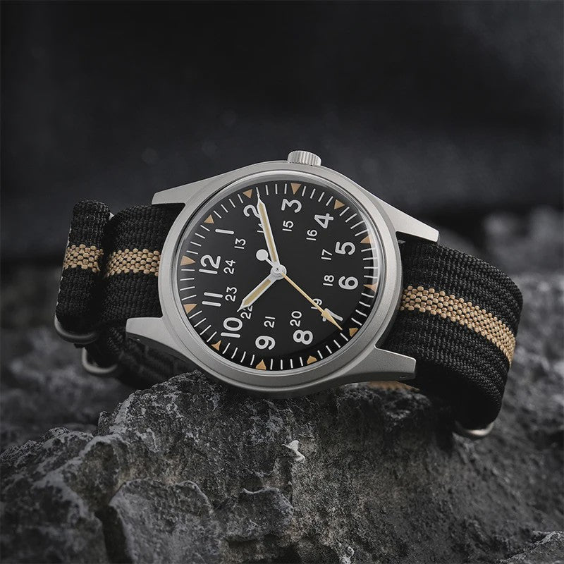 Militado ML07 Vintage Herenhorloge - 36mm Quartz met Bubble Crystal & AR Coating