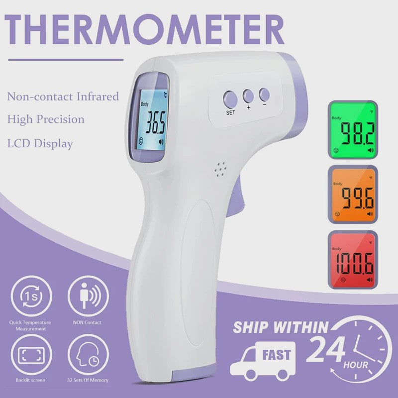 Contactloze Infrarood Koortsthermometer - Snel & Digitaal voor Baby's en Volwassenen