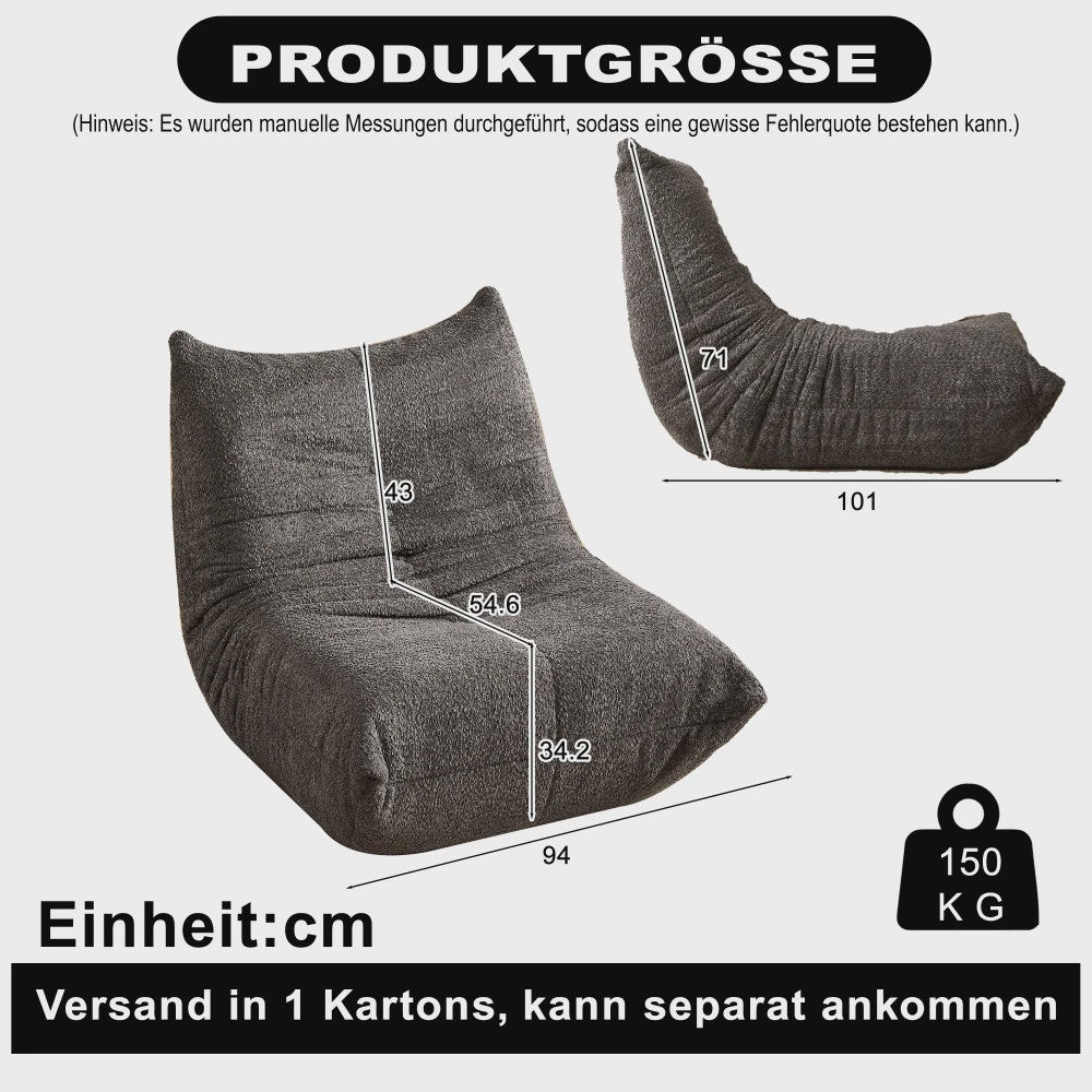 Moderne Chenille Togo Fauteuil - Comfortabele Lounge Stoel met Memory Foam