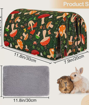 Wasbare Cavia Tunnel met Gordijntjes - Knus Holletje voor Hamsters & Kleine Huisdieren